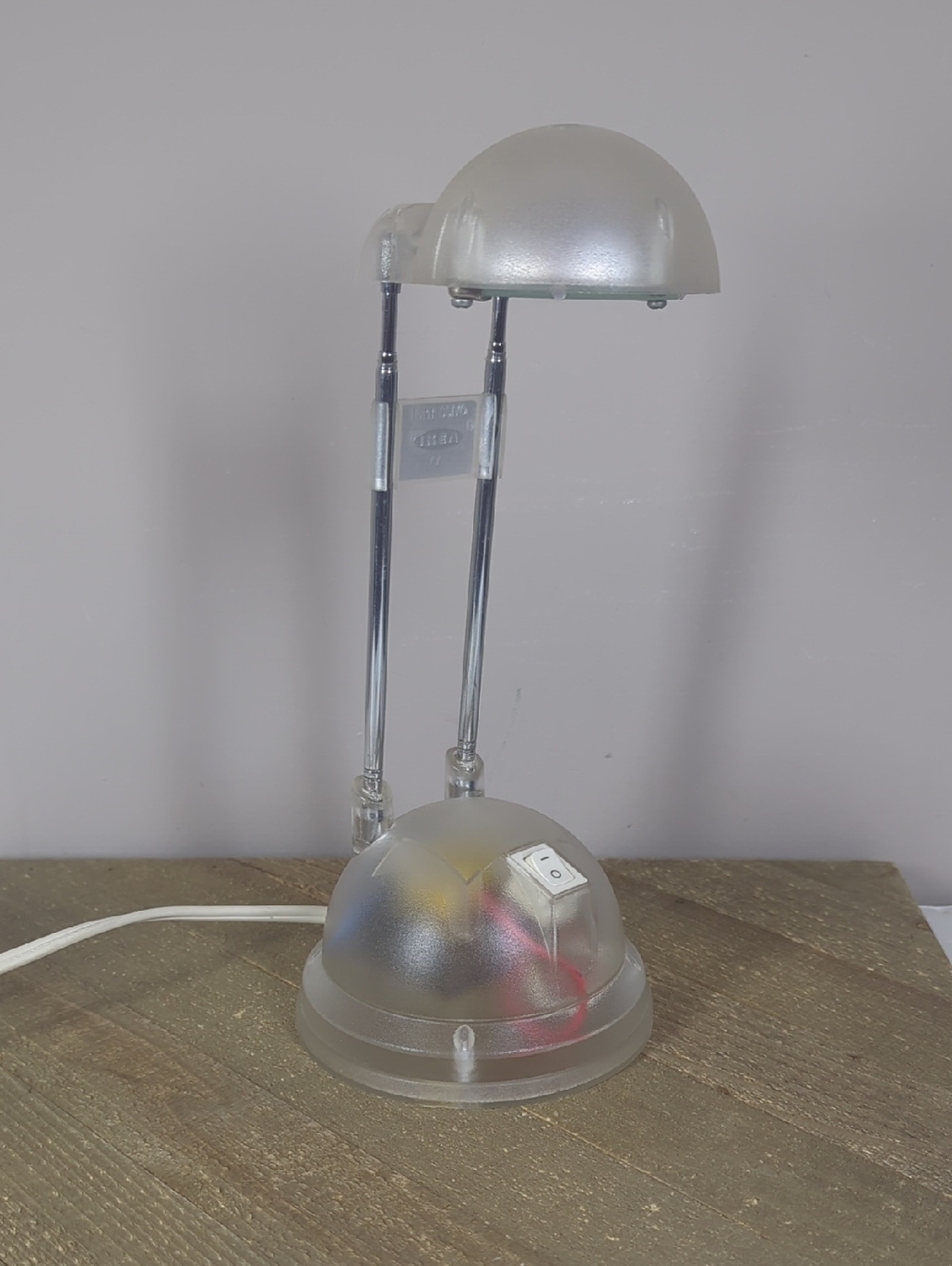 IKEA Espressivo Clear Acrylic Desk Lamp Y2K Modern Minimalist Space Age